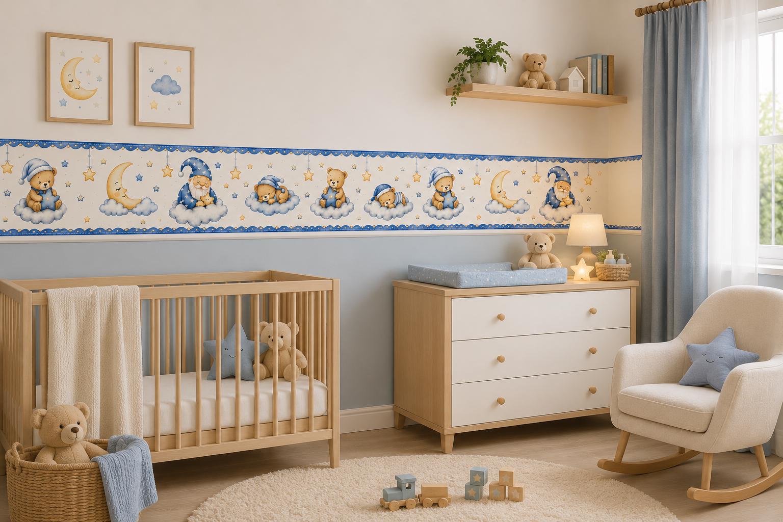 Bear Nursery Wall Sticker Border – Peel and Stick Wall Decor